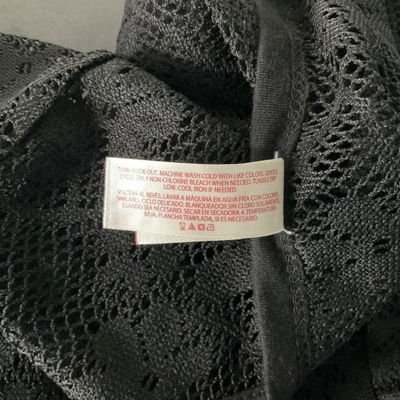 No Boundaries Top Womens Sz L Black Mesh Sheer Lace Long Sleeve Pullover‎ - Picture 7 of 9